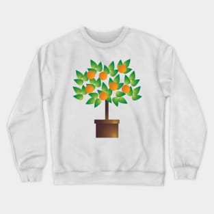 Orange Tree Pot Plant Digital Art | Melanie Jensen Illustrations Crewneck Sweatshirt